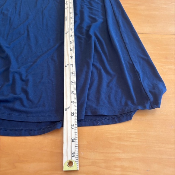 J Jill 2X Wearever Collection navy blue elastic waistband pull on midi skirt - Picture 6 of 7